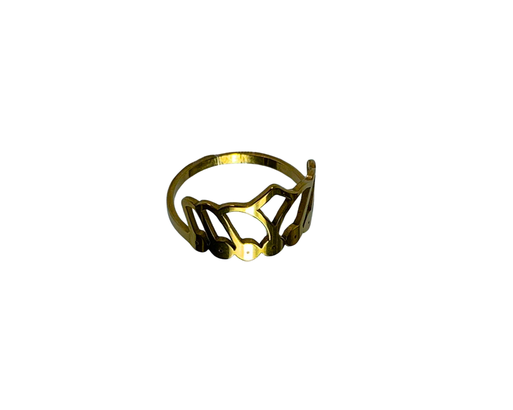 GOLDEN STAINLESS STEEL CROWN RING – Set of 36