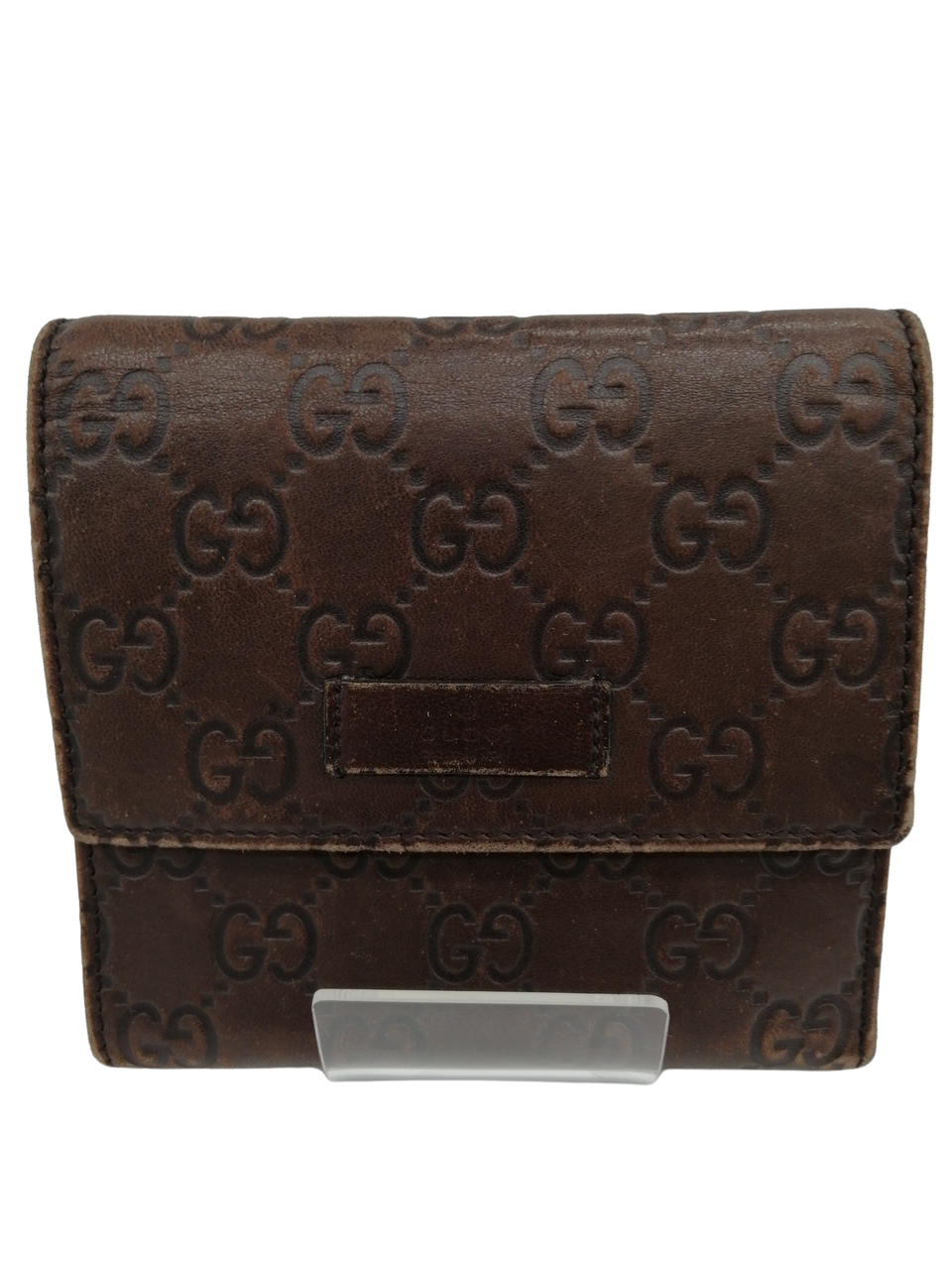 Gucci Brown Monogram Embossed Wallet!