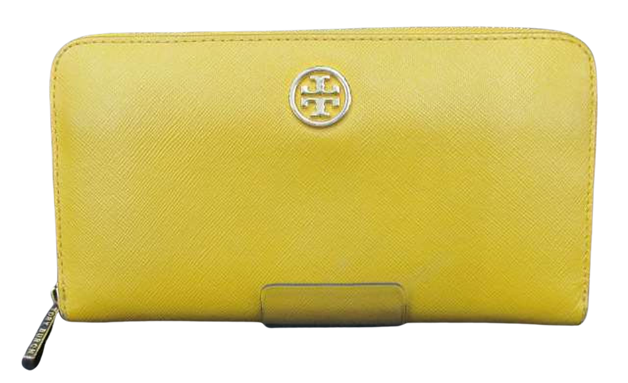 Tory Burch Yellow Leather Robinson Zip Around Wallet!!