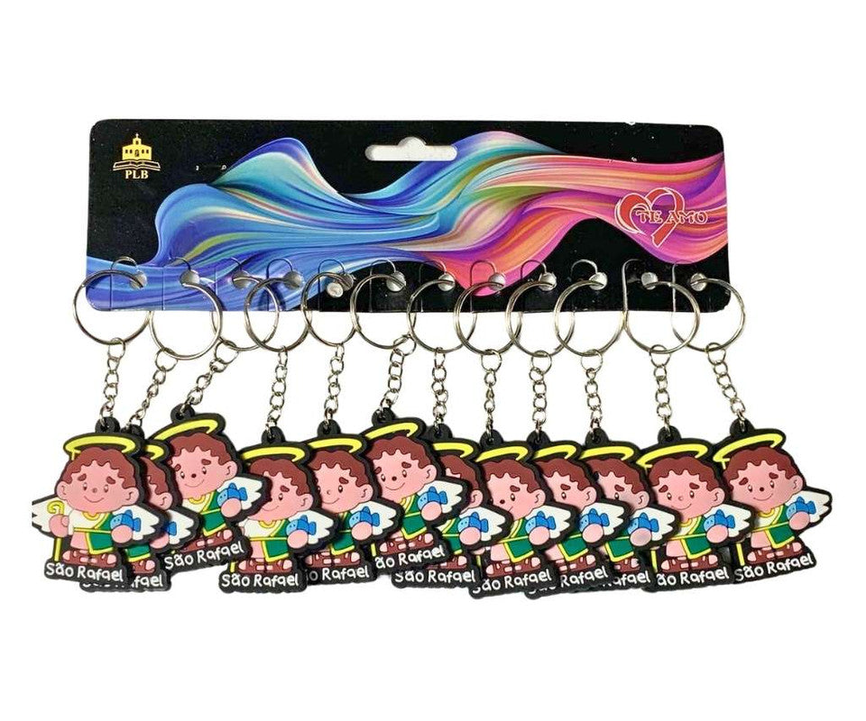 RUBBER SAINT RAFAEL KEYCHAIN – Set of 12