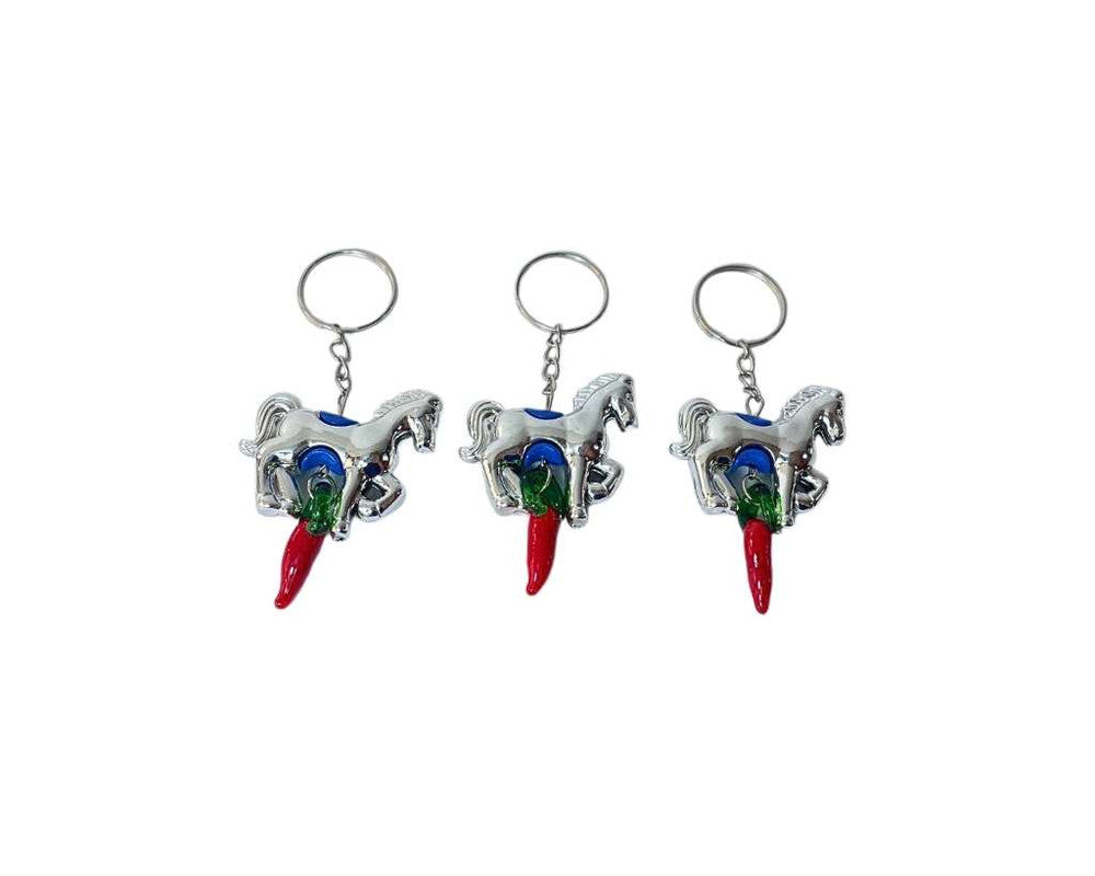 SILVER PENDANT HORSE  WITH PEPPER KEYCHAIN  – Set of 12