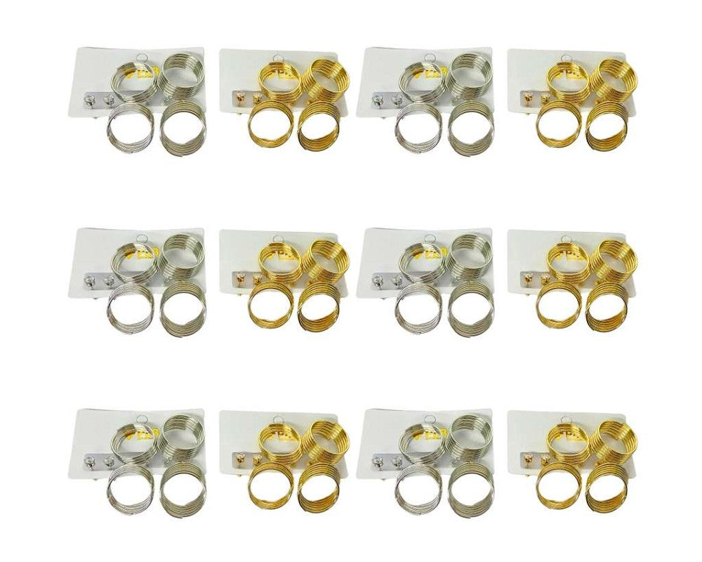 SILVER AND GOLD  EARRING SHAPE ROUND - Set of 12