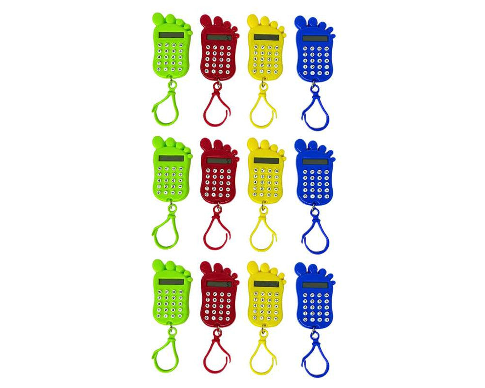 COLORED KEYCHAIN TOOTSY CALCULATOR - Set of 12