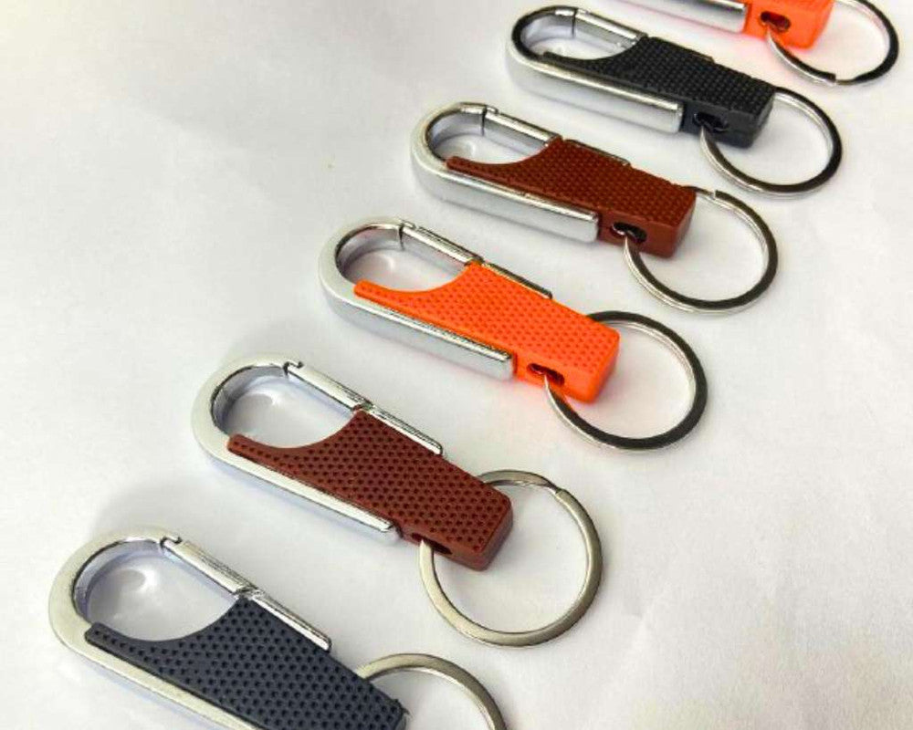 SILVER STAINLESS STEEL KEYCHAIN COLORED – Set of  12