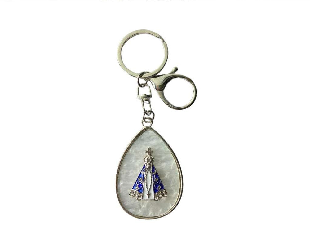 SILVER STAINLESS STEEL KEYCHAIN O LADY APPARITIONS DROP – Set of 12
