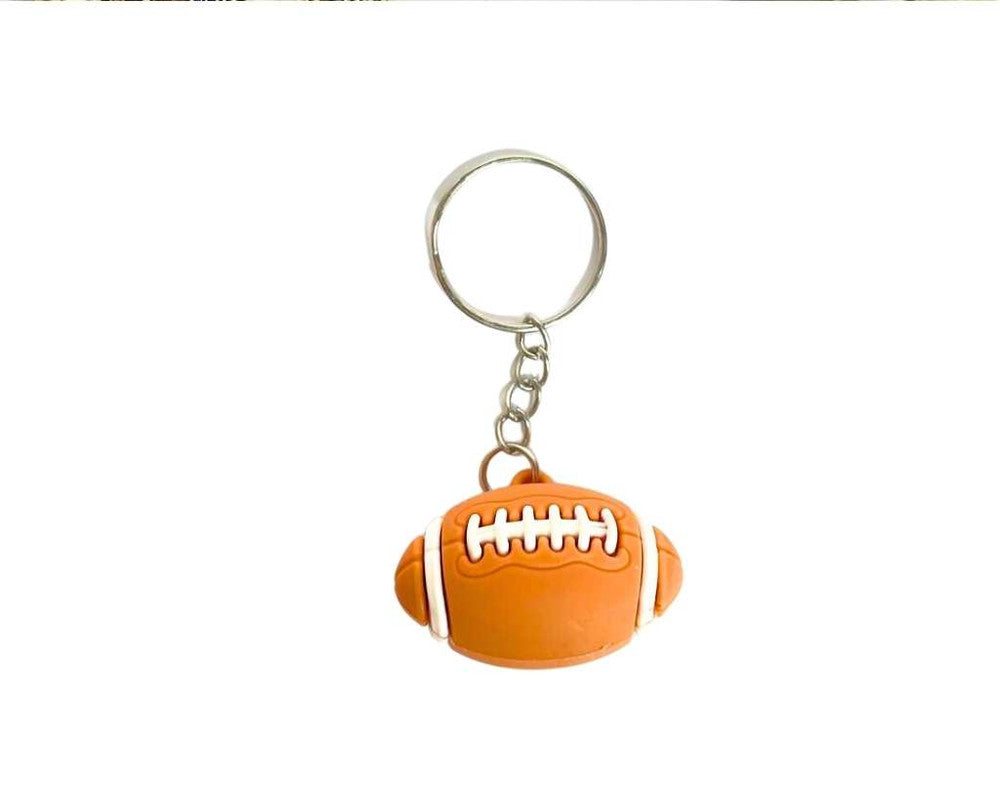 RUBBER AMERICAN FOOTBALL  KEYCHAIN – SET of  12