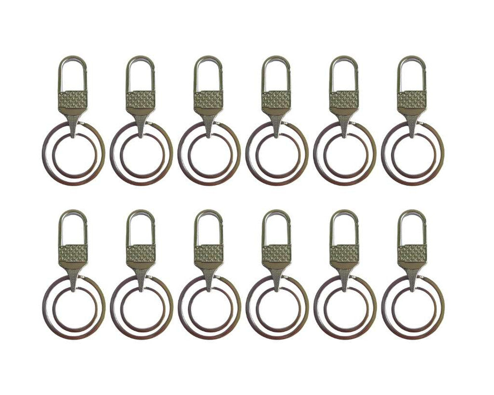 SILVER STAINLESS STEEL KEYCHAIN WITH DETAILS – Set of  12