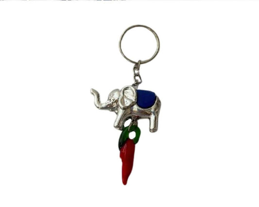 SILVER KEYCHAIN ELEPHANT WITH PEPPER – Set of 12