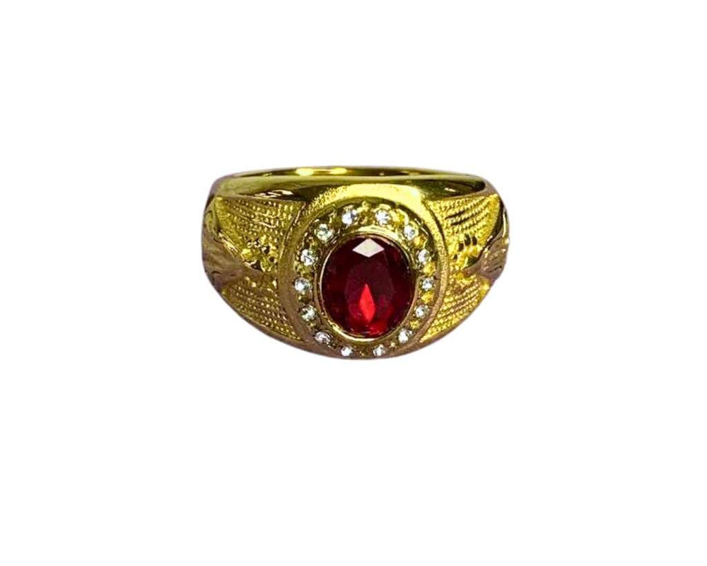 GOLDEN STAINLESS STEEL RING WITH COLORED OUR LADY of APARECIDA STONE- Set of 12