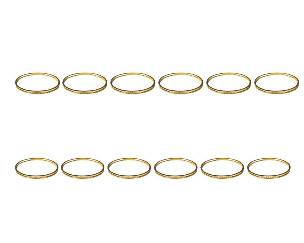 GOLDEN STAINLESS STEEL BRACELET WITH STRASS – Set of 12