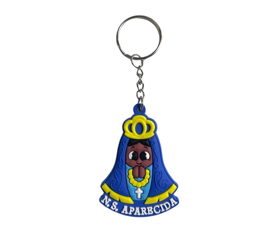 BLUE KEYCHAIN  OUR LADY APPARITION  WITH CROWN – Set of 12