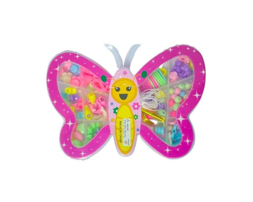 CHILDREN'S BUTTERFLY BOX WITH COLORED BEADS – Set of 10