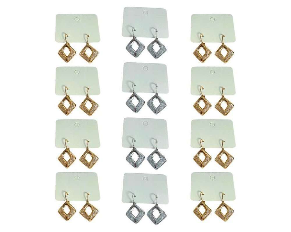 DIAMOND EARRING WITH SHINY NET – 12 PAIRS