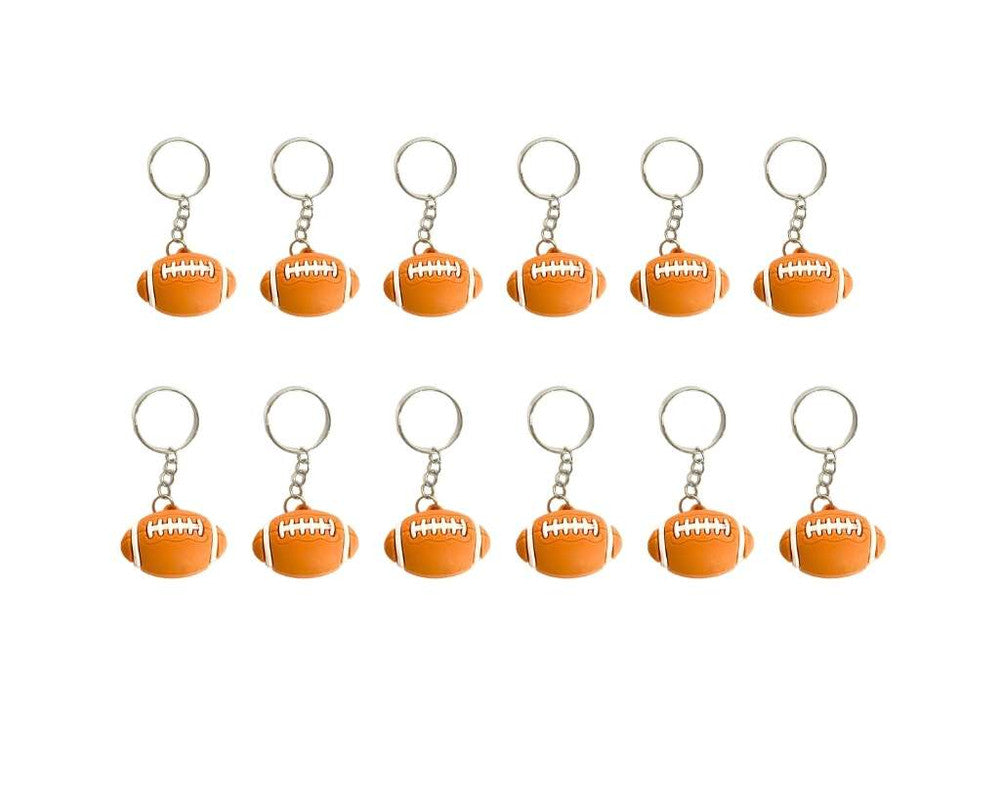 RUBBER AMERICAN FOOTBALL  KEYCHAIN – SET of  12