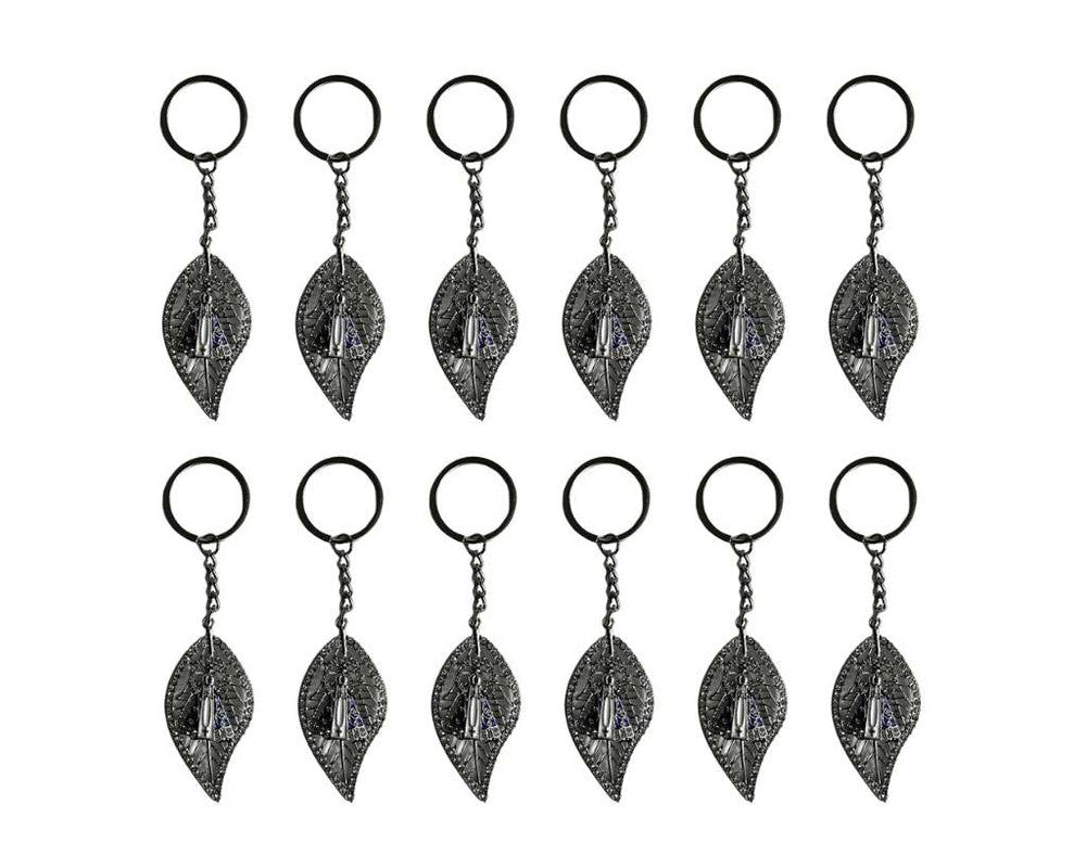 SILVER KEYCHAIN LEAF O.LADY APPARITIONS – Set of  12