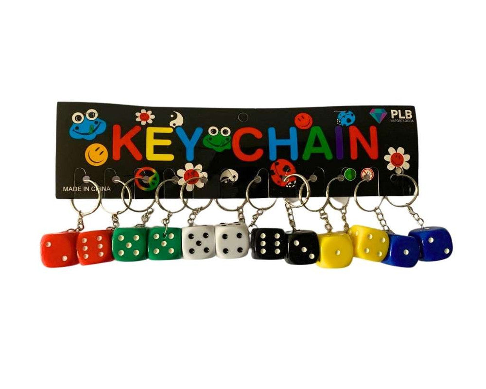 COLORFUL DICE KEYCHAIN – Set of 12