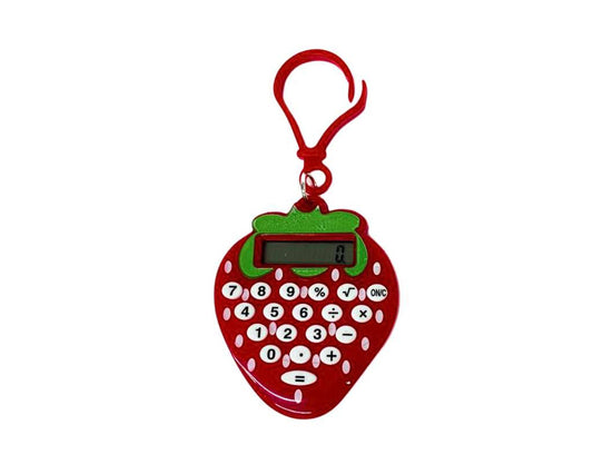 COLORED KEYCHAIN STRAWBERRY  CALCULATOR - Set of 12