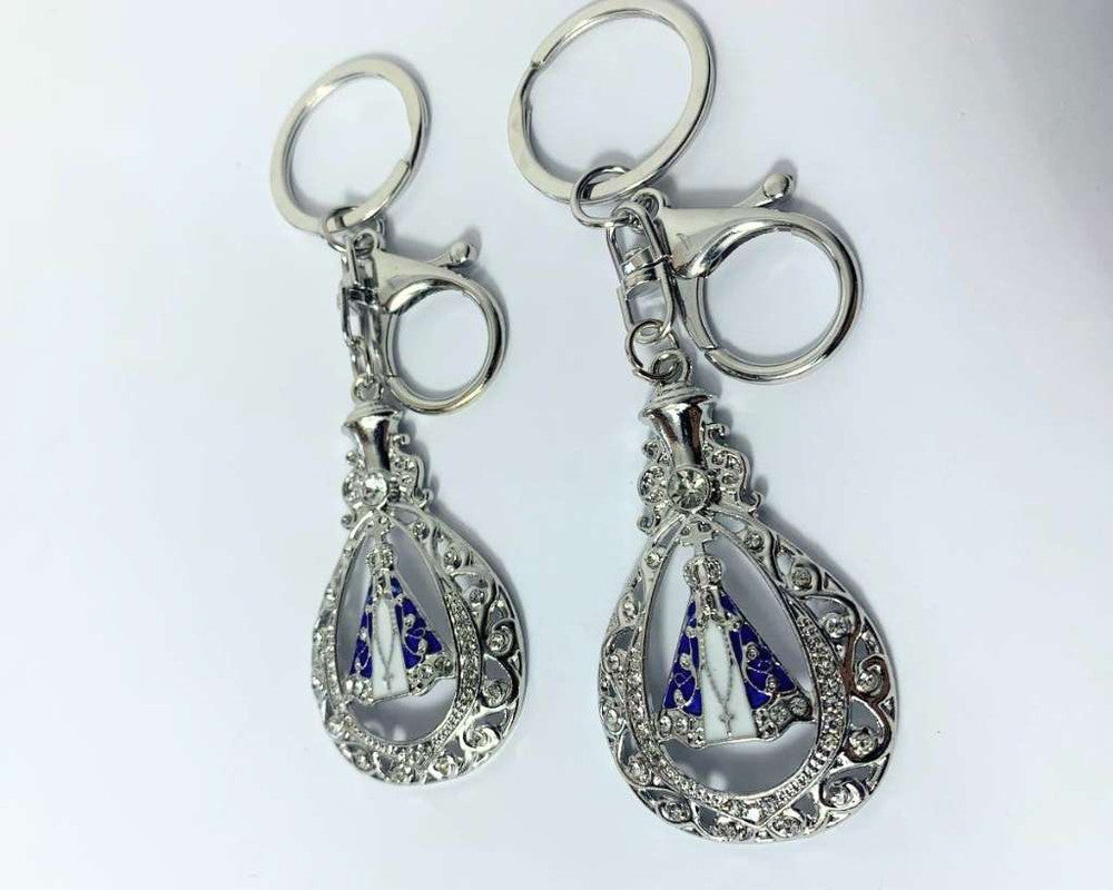 SILVER KEYCHAIN O. LADY APPARITIONS  BOTTLE- Set of 12