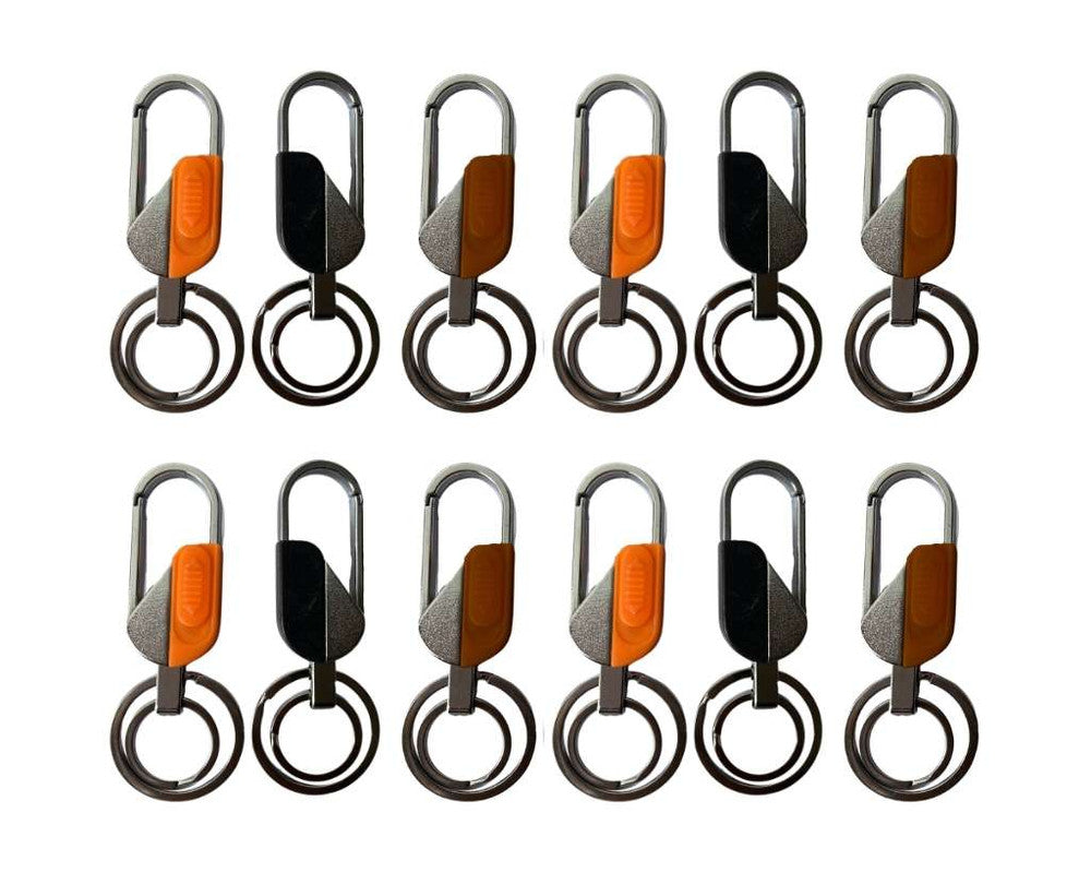 SILVER STAINLESS STEEL KEYCHAIN COLORED – Set of 12