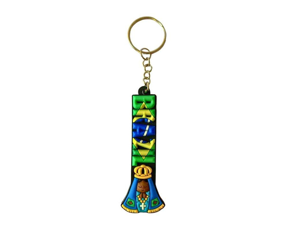 RUBBER KEYCHAIN OUR LADY APPARITION BRAZIL-Set of 12