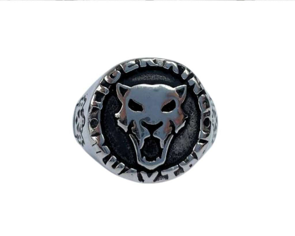 SILVER  STAINLESS STEEL COLOR PANTHER  RING – Set of  12