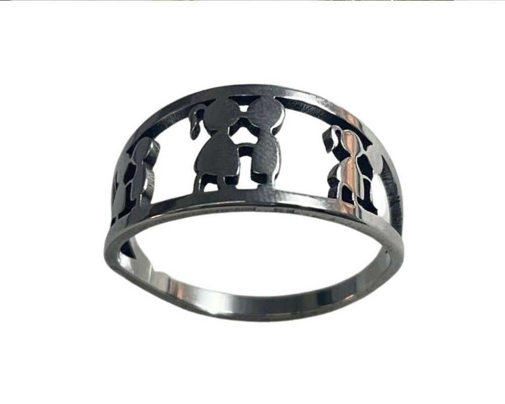 SILVER STAINLESS STEEL COUPLE RING – Set of 36