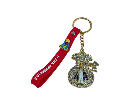 GOLDEN RUBBER OUR LADY APPARITIONS BRACELET KEYCHAIN- Set of 12