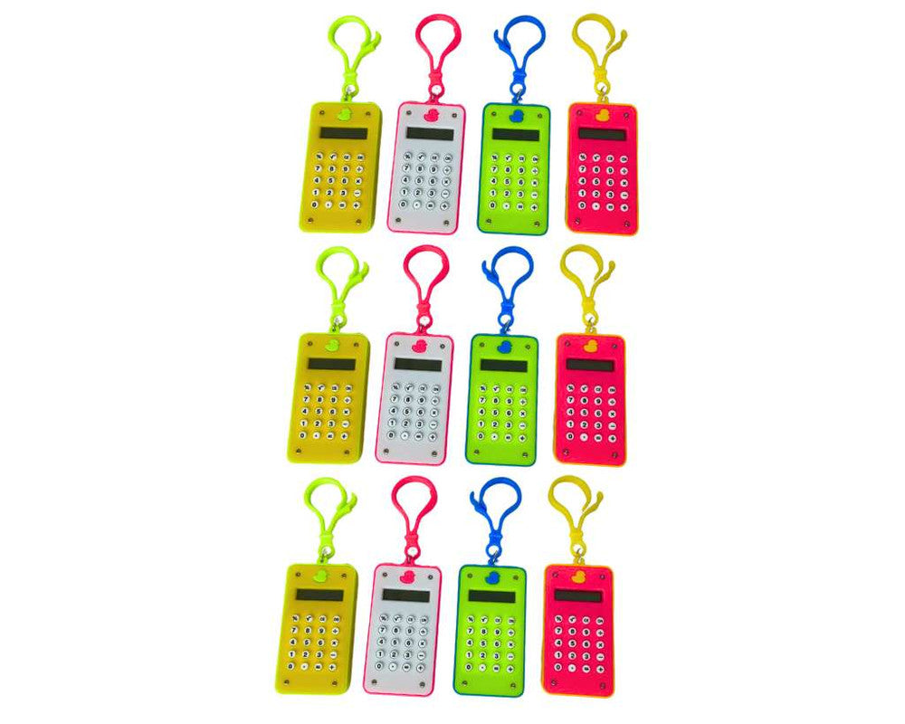 COLORED KEYCHAIN DUCKLING CALCULATOR - Set of 12
