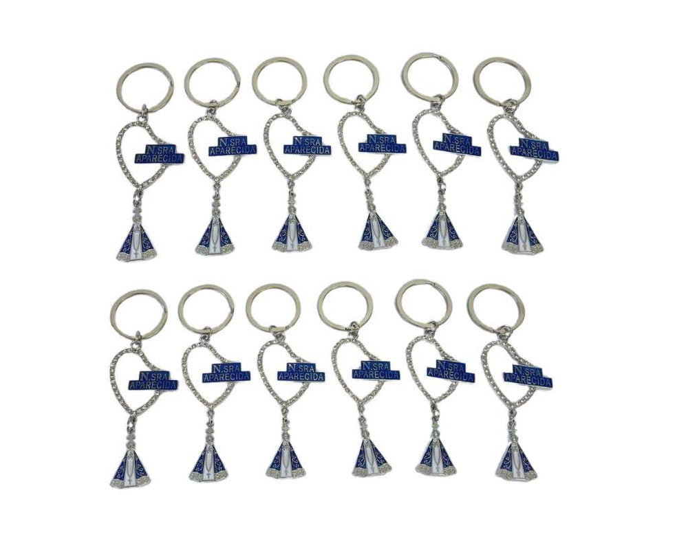 SILVER KEYCHAIN ROSARY O. LADY APPARITIONS- Set of 12