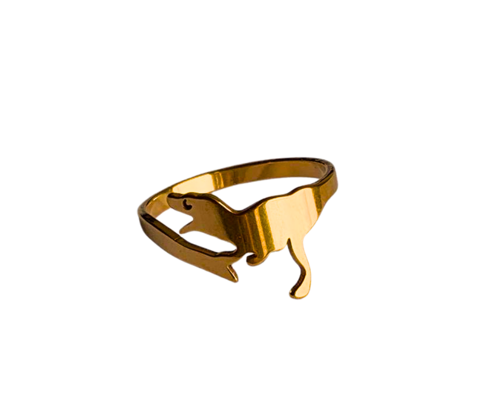 GOLDEN STAINLESS STEEL DINOSAUR RING – Set of 36