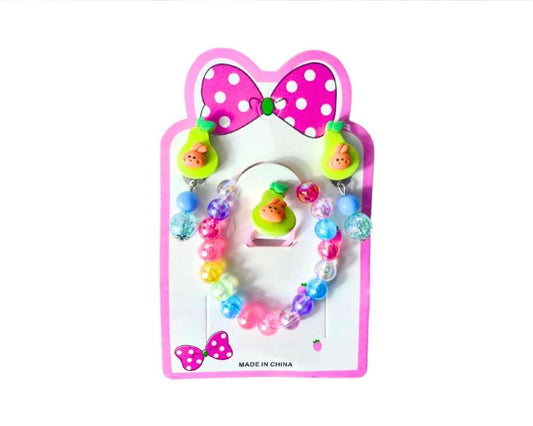 COLORFUL SET BRACELET WITH EARRING AND RING SWEET  – 12