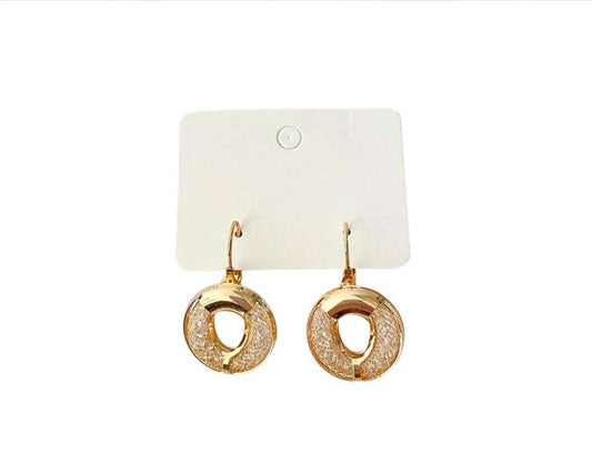 ROUND EARRING WITH SHINY NET – Set of 12