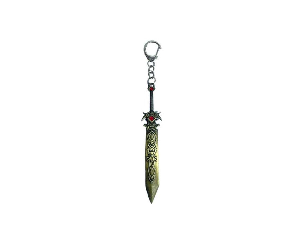 KEYCHAIN SWORD WITH STRAIGHT RED DIAMOND -Set of 12