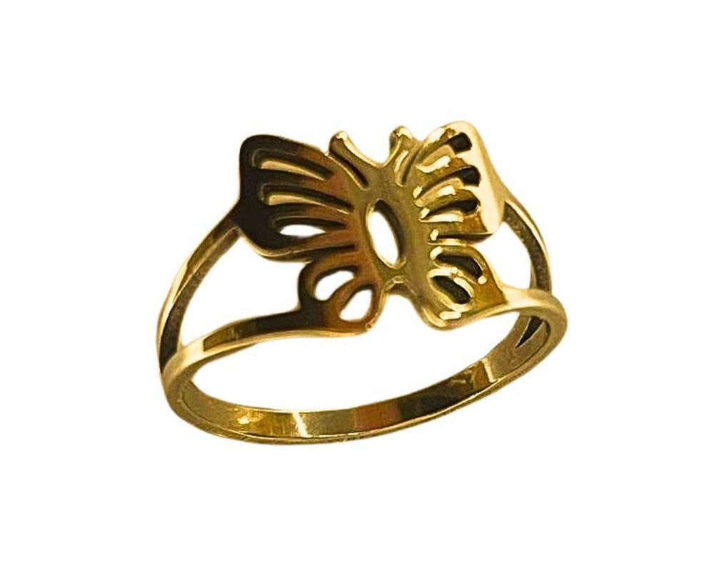 LARGE GOLDEN STAINLESS STEEL BUTTERFLY RING – Set of 36