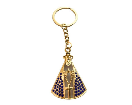 GOLDEN KEYCHAIN APPARITIONS BLUE RHINESTONES Set of 12