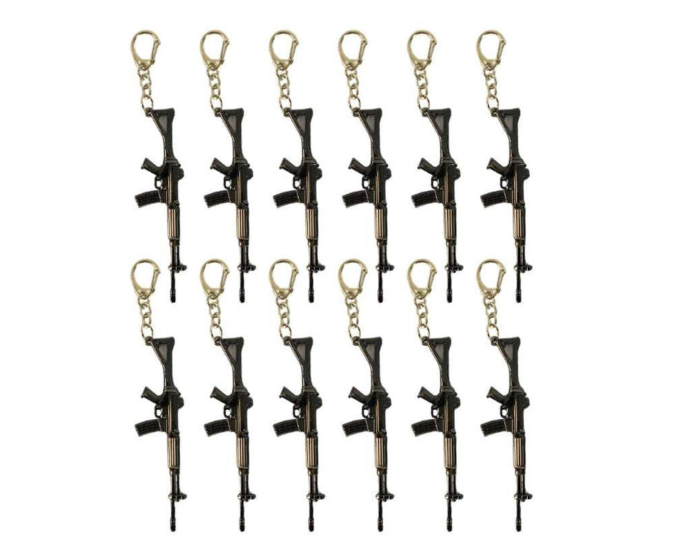 KEYCHAIN BLACK MACHINE GUN   – Set of 12