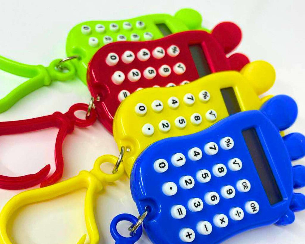 COLORED KEYCHAIN TOOTSY CALCULATOR - Set of 12