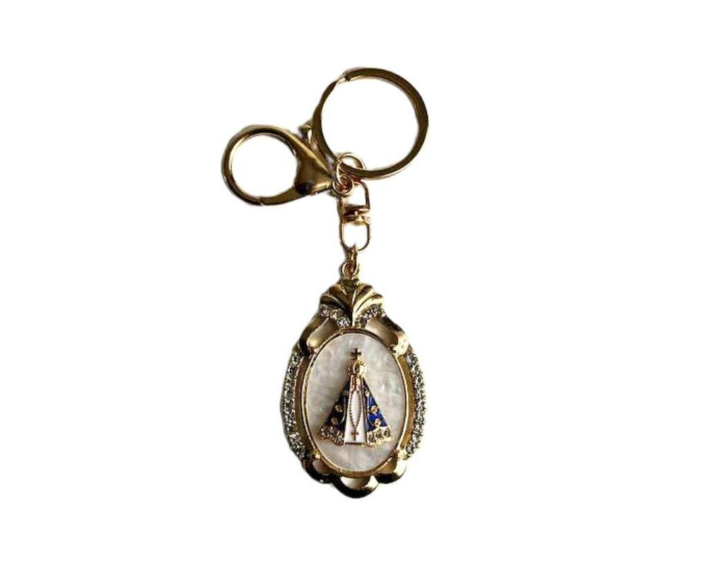 GOLDEN KEYCHAIN O.LADY APPARITIONS  OVAL – Set of  12