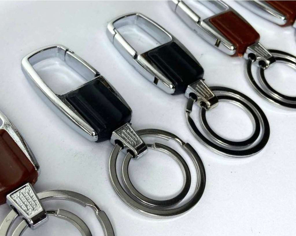 SILVER STAINLESS STEEL KEYCHAIN COLORS DARK – Set of 12