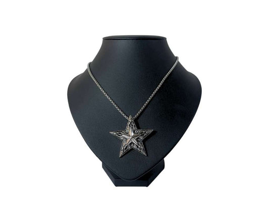 SILVER STAINLESS STEEL NECKLACE STAR – Set of 12