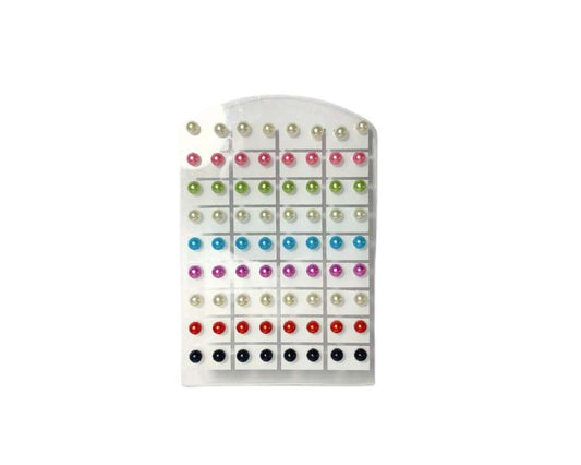 COLORFUL SMALL SIZE EARRING PEARL  – 10 PACKS WITH 36 PAIRS EACH