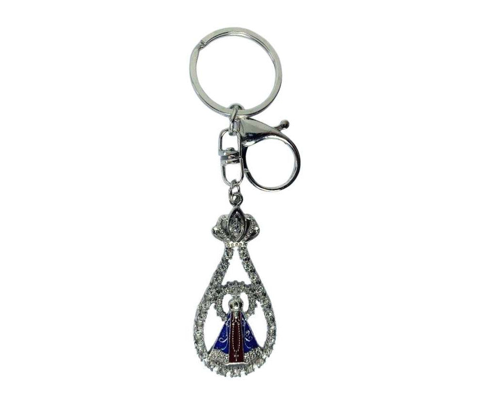 SILVER STAINLESS STEEL KEYCHAIN O.LADY APPARITIONS DROP – Set of 12