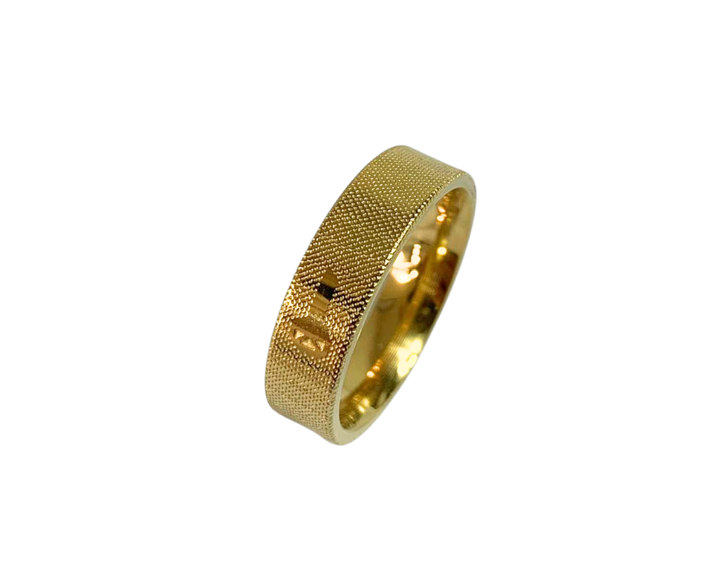 GOLDEN STAINLESS STEEL RING KEY DESIGN 6MM –  Set of 36