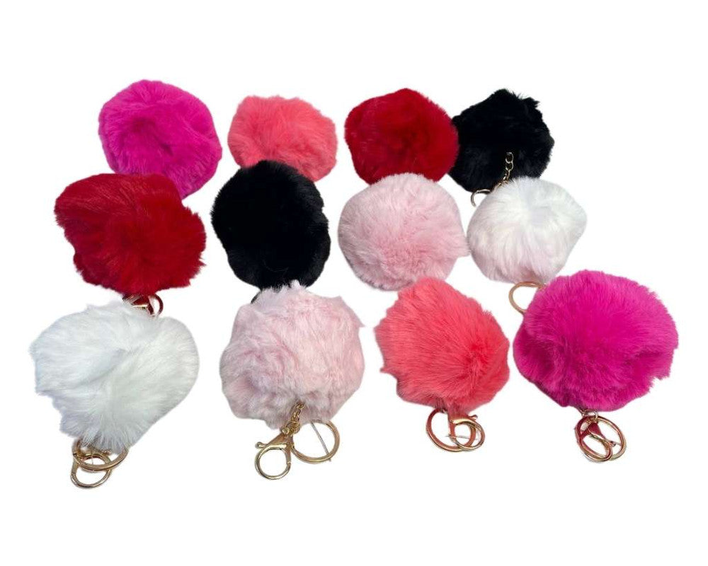 KEYCHAIN FLUFFY COLORED – Set of 12