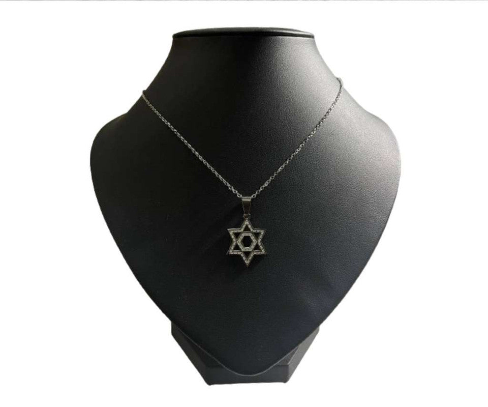 SILVER NECKLACE STAR OF DAVID  – Set of 12