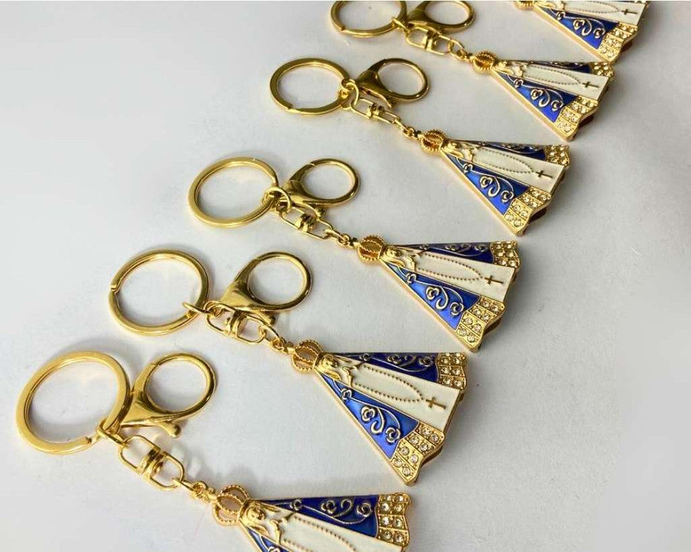 GOLD KEYCHAIN O.LADY APPARITIONS- Set of 12