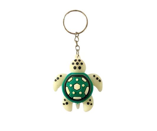 KEYCHAIN WHITE TURTLE   WITH DETAILS COLORED – Set of 12