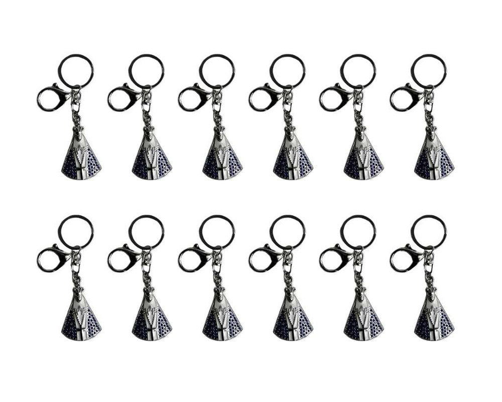 SILVER STAINLESS STEEL KEYCHAIN O.LADY APPARITIONS – Set of 12