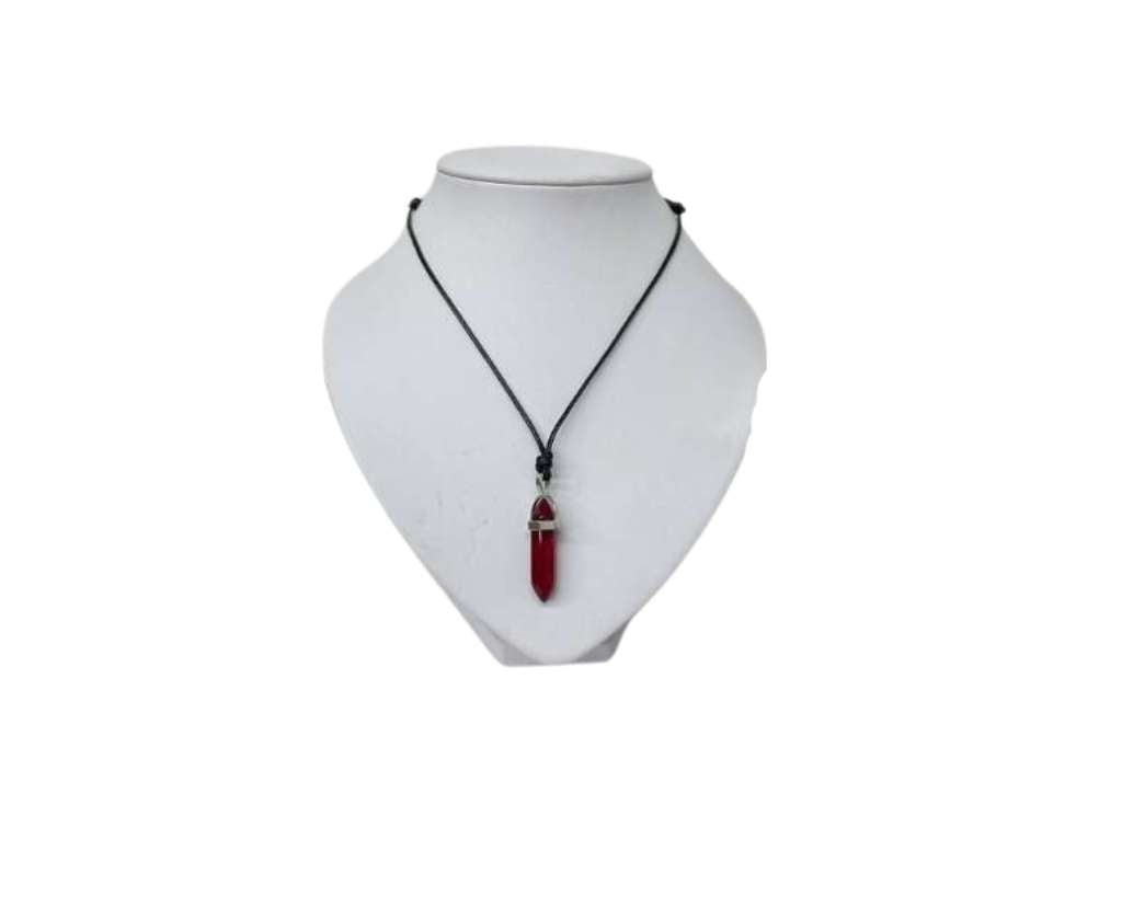 NECKLACE RED HEXAGONAL    CRYSTAL PENDANT- Set of 12