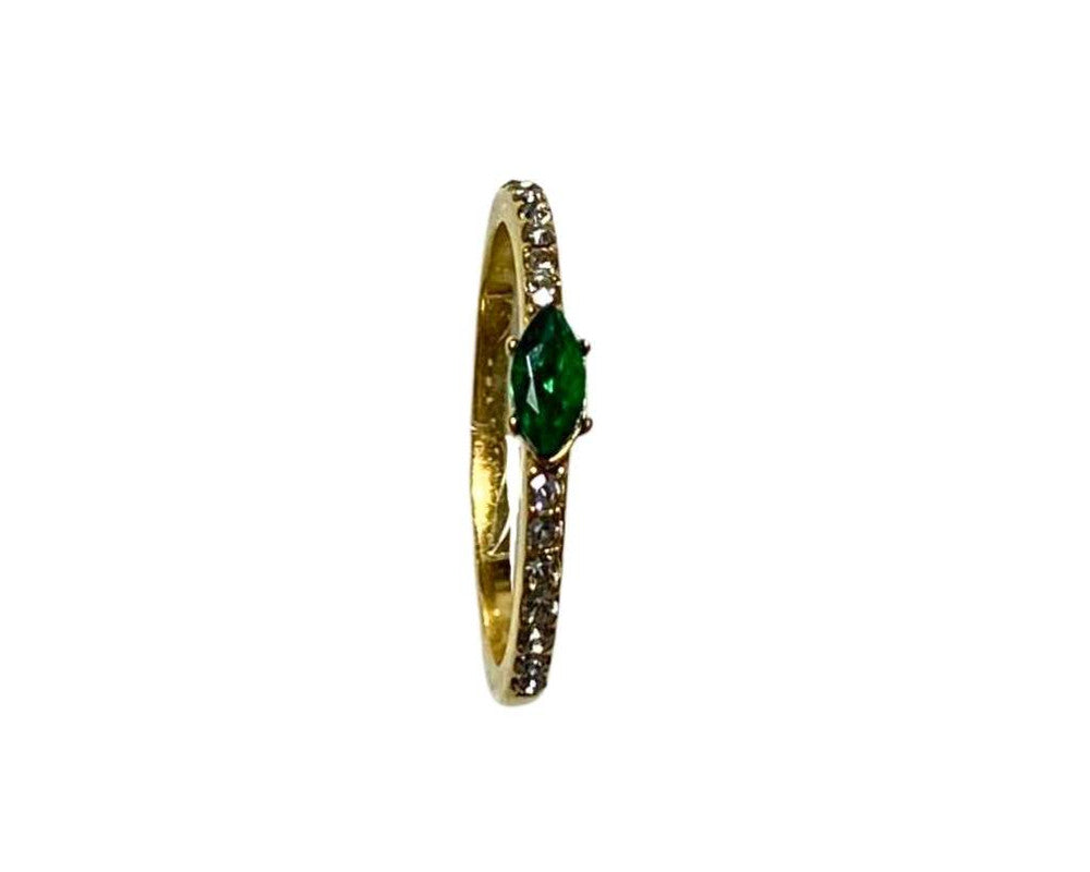 THIN GOLDEN STAINLESS STEEL RING WITH COLORED STONE STRASS – Set of 24